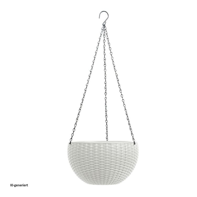 Produktbild: HTI-Living Blumenampel Nessa Rattanoptik Wei&szlig; Blumenampel Nessa Rattanoptik Wei&szlig;