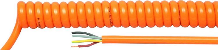 Produktbild: HELU 85376 Spiralkabel H07BQ-F 500mm / 2000mm 3G 1.50mm&sup2; Orange 1St.