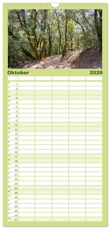 Produktbild: Familienplaner 2026 - Montserrat Wanderung mit 5 Spalten (Wandkalender, 21 x 45 cm) CALVENDO