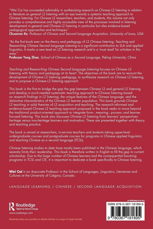Produktbild: Teaching and Researching Chinese Second Language Listening