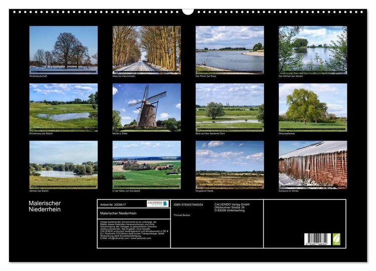 Produktbild: Malerischer Niederrhein (Wandkalender 2026 DIN A2 quer), CALVENDO Monatskalender