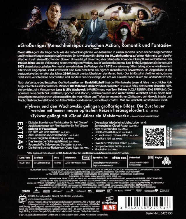 Produktbild: Cloud Atlas (Filmjuwelen)