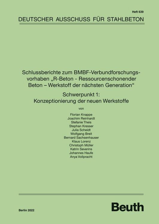 Produktbild: Schlussberichte zum BMBF-Verbundforschungsvorhaben "R-Beton