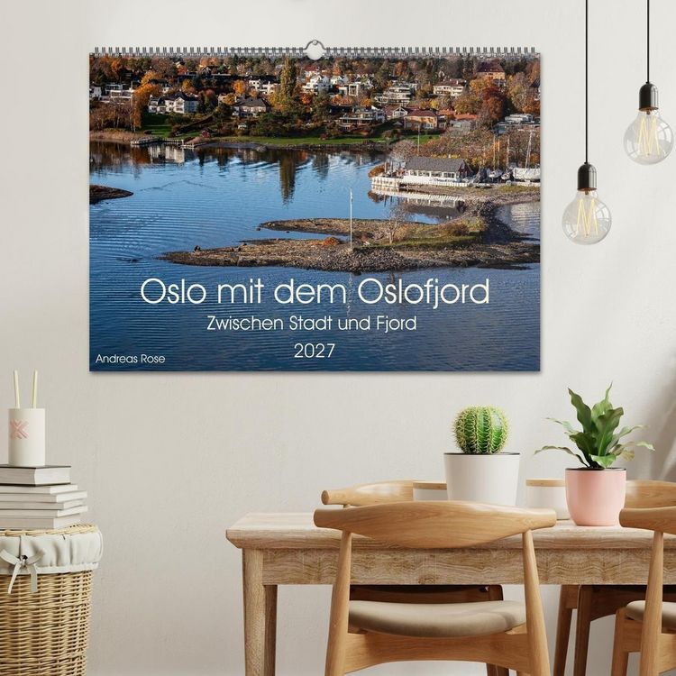 Produktbild: Oslo mit dem Oslofjord (Wandkalender 2027 DIN A2 quer), CALVENDO Monatskalender