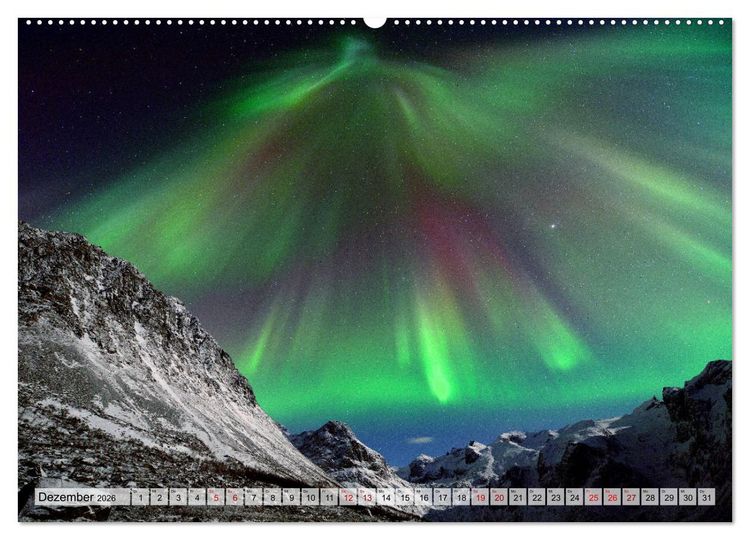 Produktbild: Aurora Borealis: Polarlichter in Norwegen (hochwertiger Premium Wandkalender 2026 DIN A2 quer), Kunstdruck in Hochglanz