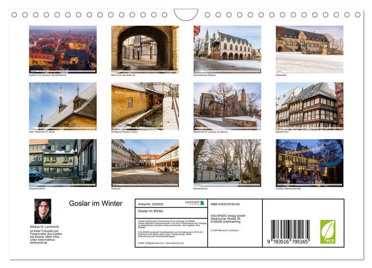 Produktbild: Goslar im Winter (Wandkalender 2027 DIN A4 quer), CALVENDO Monatskalender