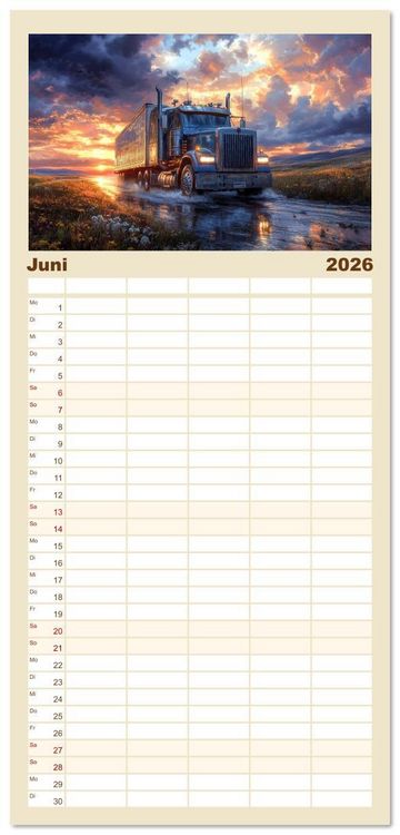 Produktbild: Familienplaner 2026 - Giganten der Stra&szlig;e mit 5 Spalten (Wandkalender, 21 x 45 cm) CALVENDO