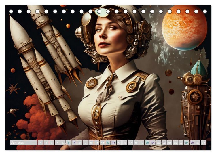 Produktbild: Starke Frauen - Steampunk Lebenswelten (Tischkalender 2026 DIN A5 quer), CALVENDO Monatskalender