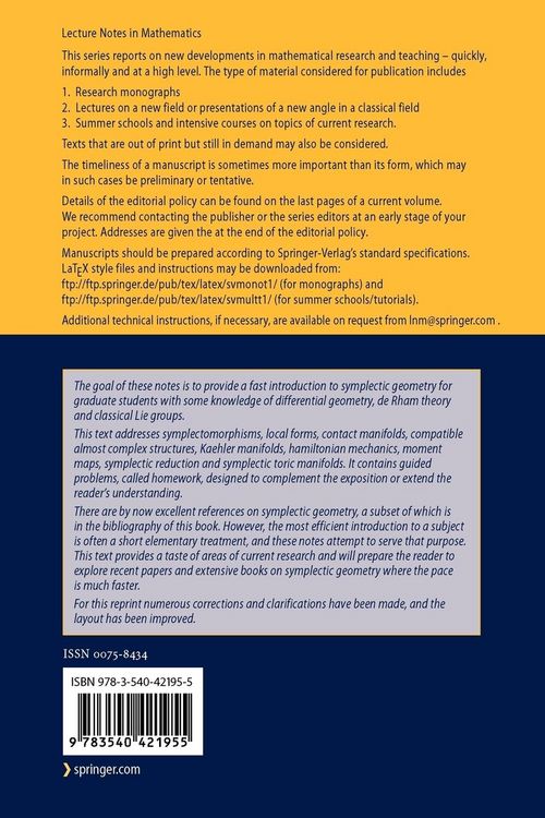 Produktbild: Lectures on Symplectic Geometry