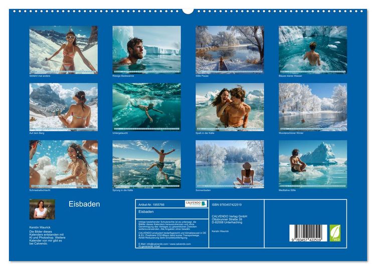Produktbild: Eisbaden (hochwertiger Premium Wandkalender 2026 DIN A2 quer), Kunstdruck in Hochglanz