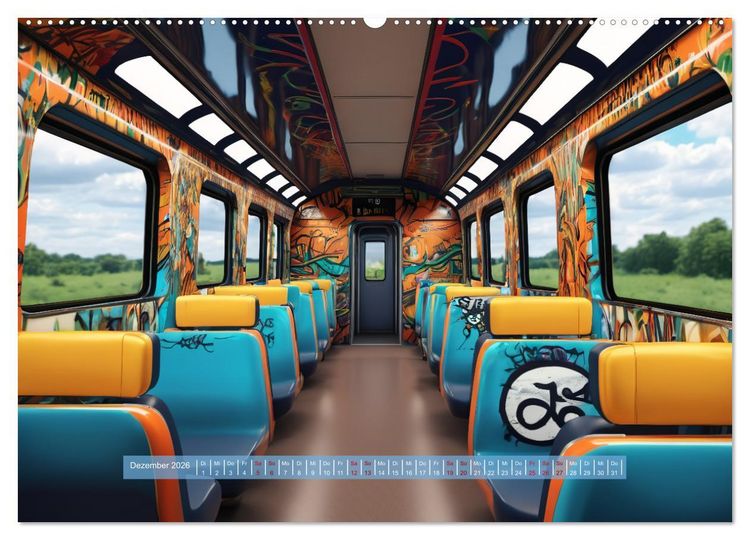Produktbild: Graffiti Train (hochwertiger Premium Wandkalender 2026 DIN A2 quer), Kunstdruck in Hochglanz