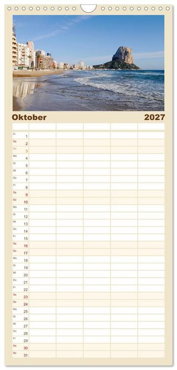 Produktbild: Familienplaner 2027 - Costa Blanca - Spaniens wei&szlig;e K&uuml;ste mit 5 Spalten (Wandkalender, 21 x 45 cm) CALVENDO