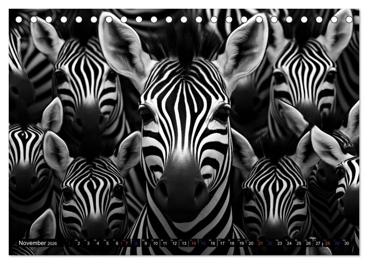 Produktbild: ZEBRAS - Modern Art (Tischkalender 2026 DIN A5 quer), CALVENDO Monatskalender