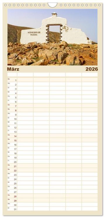 Produktbild: Familienplaner 2026 - Fuerteventura &ndash; Von Str&auml;nden und Bergen mit 5 Spalten (Wandkalender, 21 x 45 cm) CALVENDO