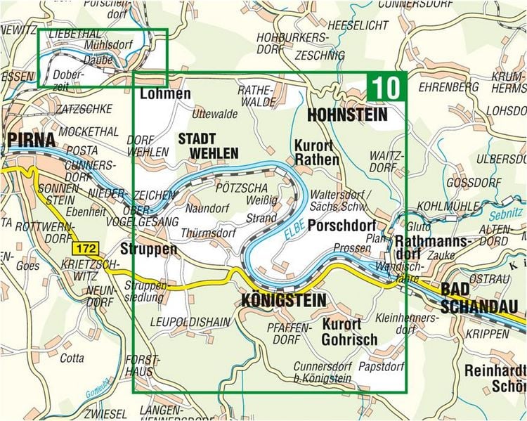 Produktbild: Vordere S&auml;chsische Schweiz Stadt Wehlen, Kurort Rathen, Hohnstein, K&ouml;nigsten, Gohrisch