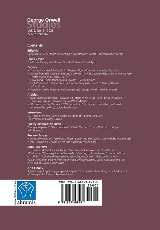 Produktbild: George Orwell Studies Vol.9 No.2