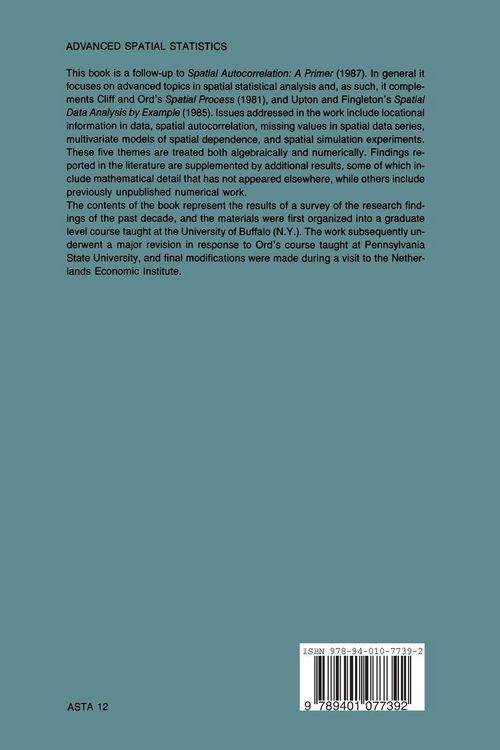 Produktbild: Advanced Spatial Statistics