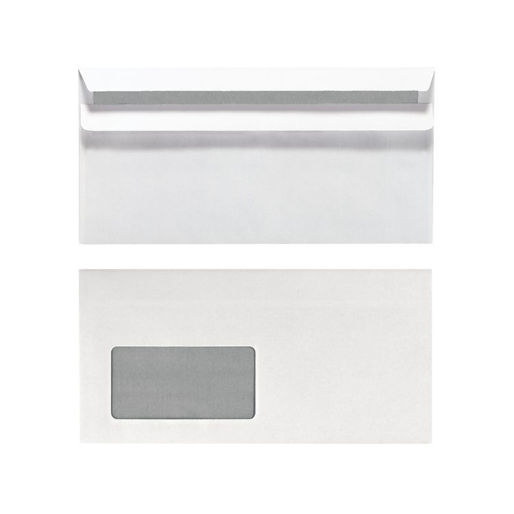 Produktbild: Herlitz Briefumschlag DIN lang selbstklebend mit Fenster wei&szlig; 100er Set