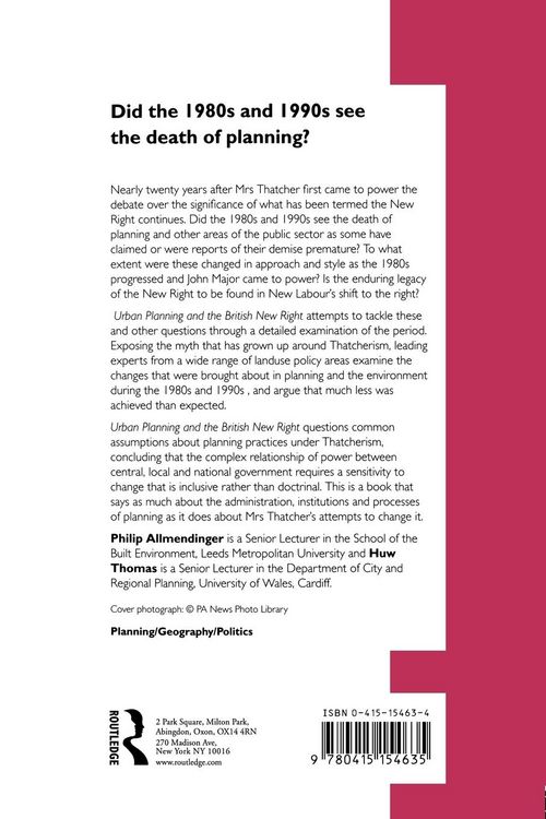 Produktbild: Urban Planning and the British New Right