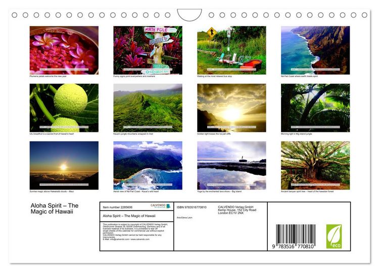 Produktbild: Aloha Spirit &ndash; The Magic of Hawaii (Wall Calendar 2027 DIN A4 landscape), CALVENDO 12 Month Wall Calendar