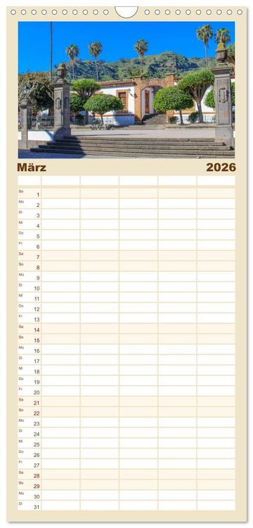 Produktbild: Familienplaner 2026 - Gran Canaria &ndash; Natur trifft Geschichte mit 5 Spalten (Wandkalender, 21 x 45 cm) CALVENDO