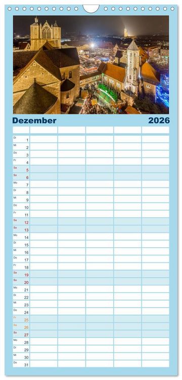 Produktbild: Familienplaner 2026 - BRAUNSCHWEIG - Abendliche Impressionen mit 5 Spalten (Wandkalender, 21 x 45 cm) CALVENDO