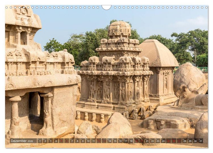 Produktbild: Indien - Mahabalipuram (Wandkalender 2026 DIN A3 quer), CALVENDO Monatskalender