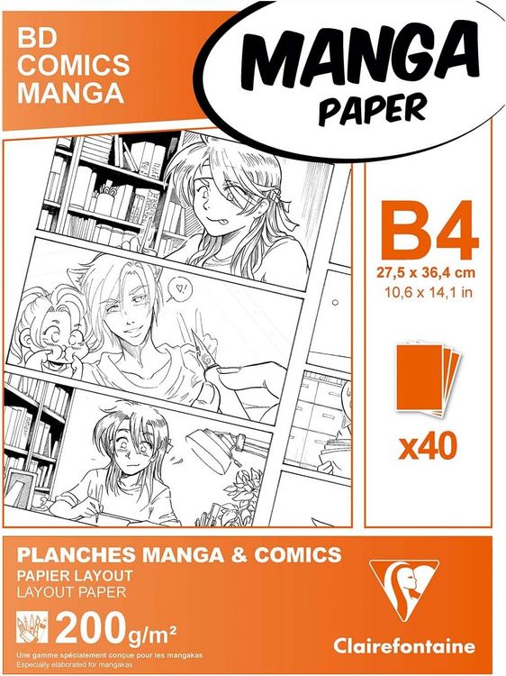 Produktbild: Papier f&uuml;r Manga, Packung/Etui mit 40 Blatt B4 200g