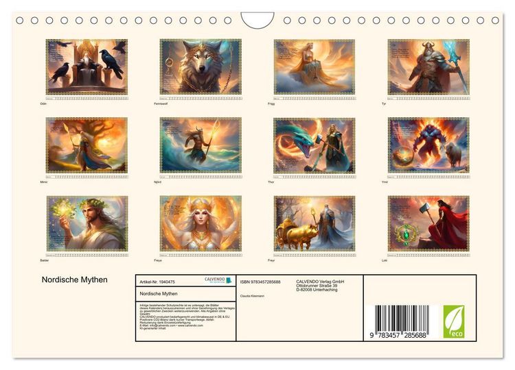 Produktbild: Nordische Mythen (Wandkalender 2026 DIN A4 quer), CALVENDO Monatskalender