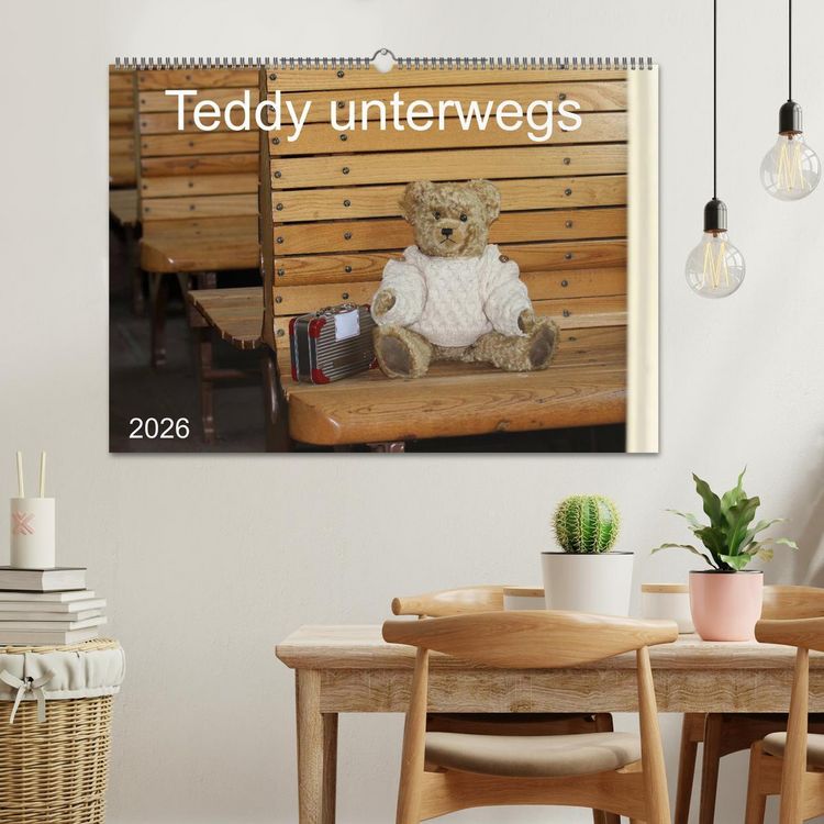 Produktbild: Teddy unterwegs (Wandkalender 2026 DIN A2 quer), CALVENDO Monatskalender