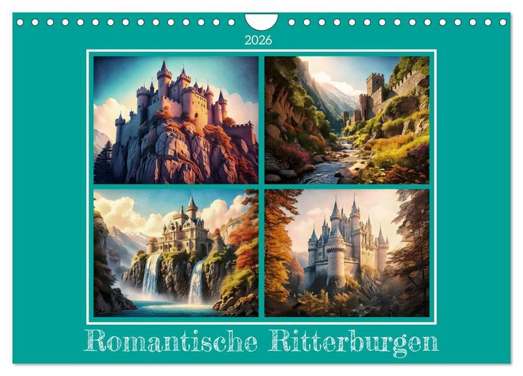 Produktbild: Romantische Ritterburgen (Wandkalender 2026 DIN A4 quer), CALVENDO Monatskalender