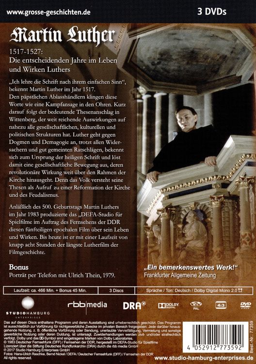 Produktbild: Martin Luther - Grosse Geschichten (DDR TV-Archiv) [3 DVDs]