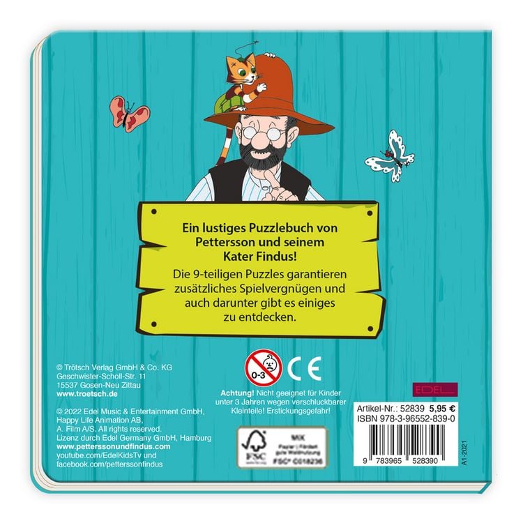 Trötsch Pettersson und Findus Pappenbuch Puzzlebuch