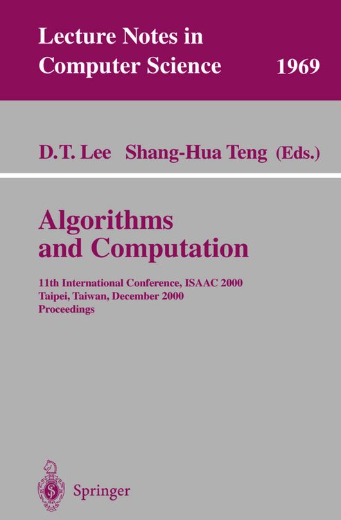 Produktbild: Algorithms and Computation