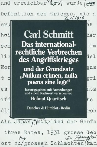 Produktbild: Das internationalrechtliche Verbrechen des Angriffskrieges und der Grundsatz "Nullum crimen, nulla poena sine lege"