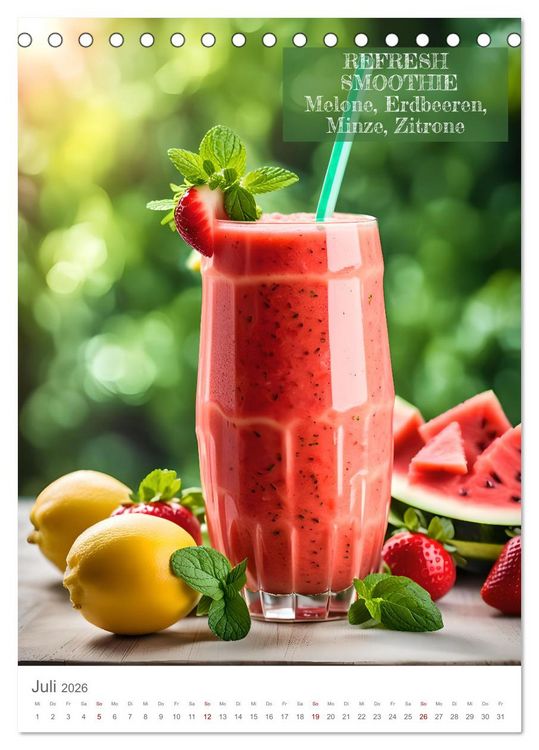 Produktbild: Vitamine im Glas - Gesunde Smoothie Kreationen (Tischkalender 2026 DIN A5 hoch), CALVENDO Monatskalender
