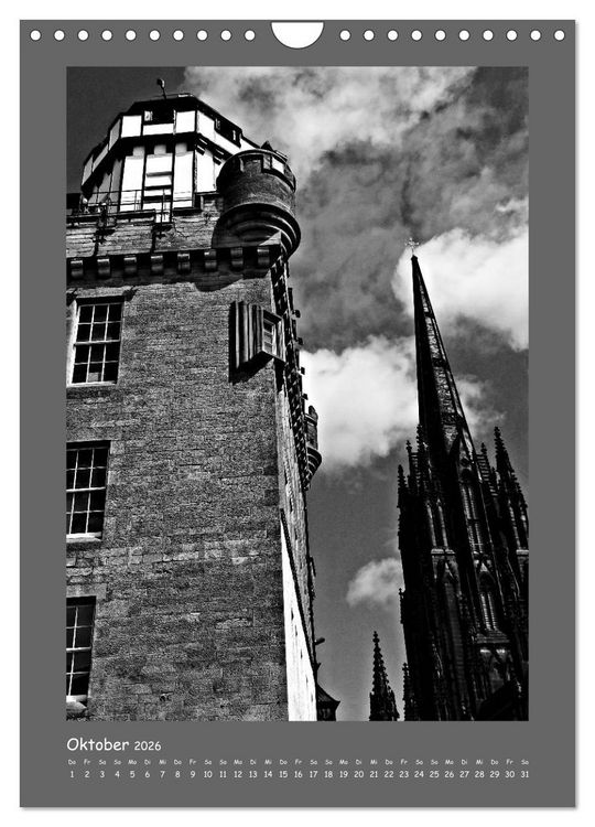 Produktbild: Edinburgh in schwarzwei&szlig; (Wandkalender 2026 DIN A4 hoch), CALVENDO Monatskalender