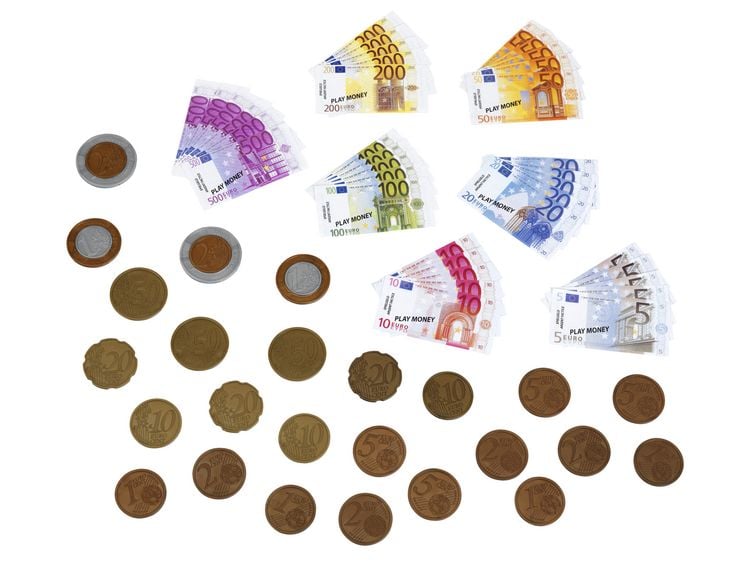 Produktbild: MM - Spielgeld "Euro" M&uuml;nzen und Scheine