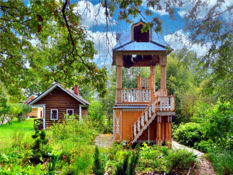 Produktbild: CALVENDO Puzzle Kapelle im Park des russischen Landgutes Muranowo | 1000 Teile Lege-Gr&ouml;&szlig;e 64x48cm Foto-Puzzle f&uuml;r gl&uuml;ckliche Stunden