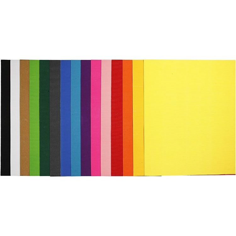 Produktbild: Creativ Company Wellkarton, Blatt 50x70 cm, 80 g, sortierte Farben, 15 Blatt