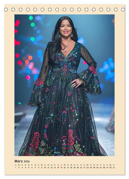 Produktbild: Plus Size Models in glamour&ouml;ser High Fashion (Tischkalender 2026 DIN A5 hoch), CALVENDO Monatskalender