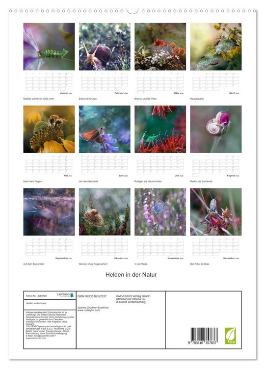 Produktbild: Helden in der Natur (hochwertiger Premium Wandkalender 2026 DIN A2 hoch), Kunstdruck in Hochglanz