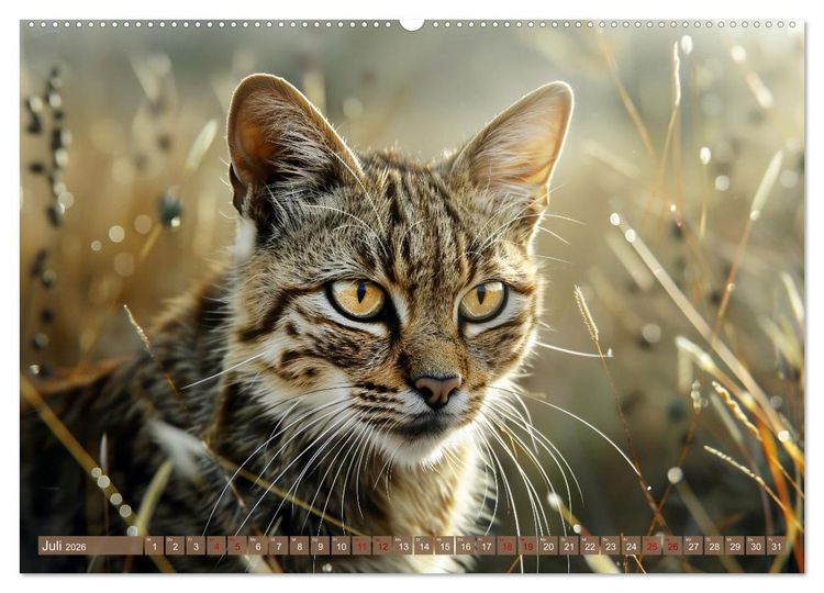 Produktbild: Wenn die wilden Katzen leise durch ihr Revier streifen (Wandkalender 2026 DIN A2 quer), CALVENDO Monatskalender