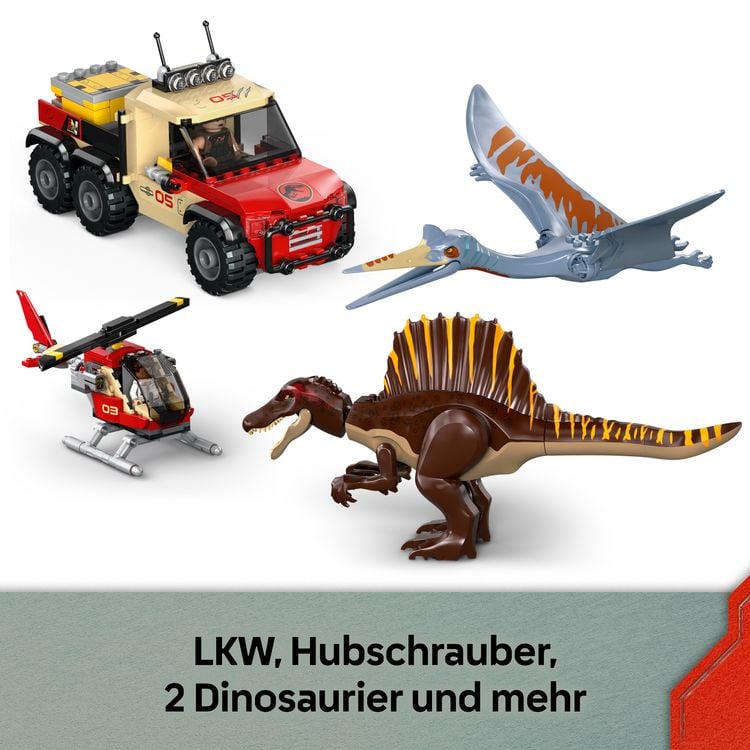 Produktbild: LEGO Jurassic World 76976 Spinosaurier & Quetzalcoatlus: Hubschrauber-Einsatz