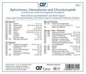 Produktbild: Aphorismen,Intonationen Und Choralvorspiele
