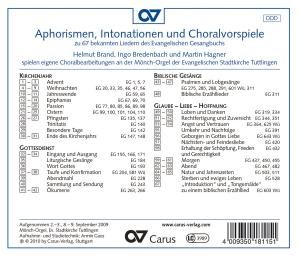 Produktbild: Brand/Bredenbach/Hagner: Aphorismen,Intonationen Und Choralv