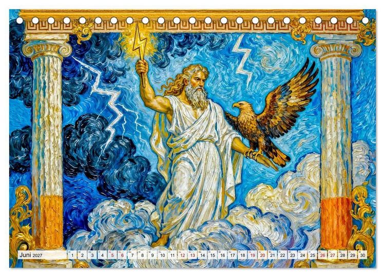 Produktbild: Die G&ouml;tter des Olymps - Die G&ouml;tter der Antike in epischen Bildern (Tischkalender 2027 DIN A5 quer), CALVENDO Monatskalender