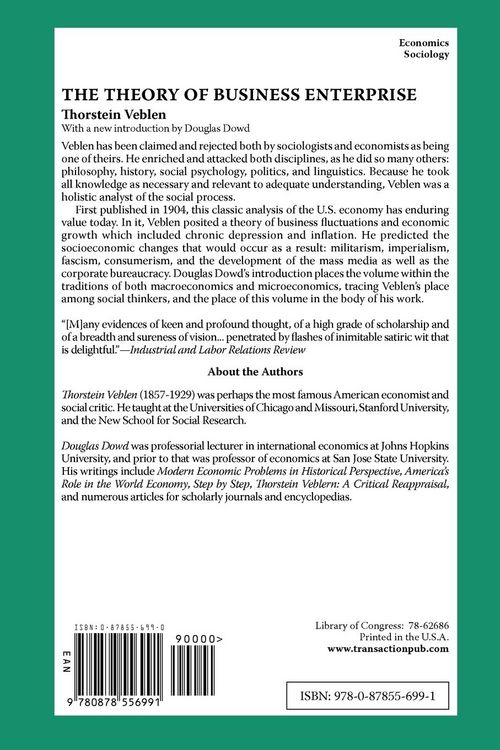 Produktbild: The Theory of Business Enterprise