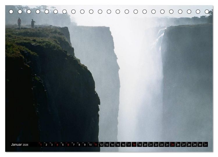 Produktbild: Victoria Wasserf&auml;lle, Mosi-oa-Tunya der "Donnernde Rauch" (Tischkalender 2026 DIN A5 quer), CALVENDO Monatskalender