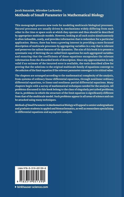 Produktbild: Methods of Small Parameter in Mathematical Biology